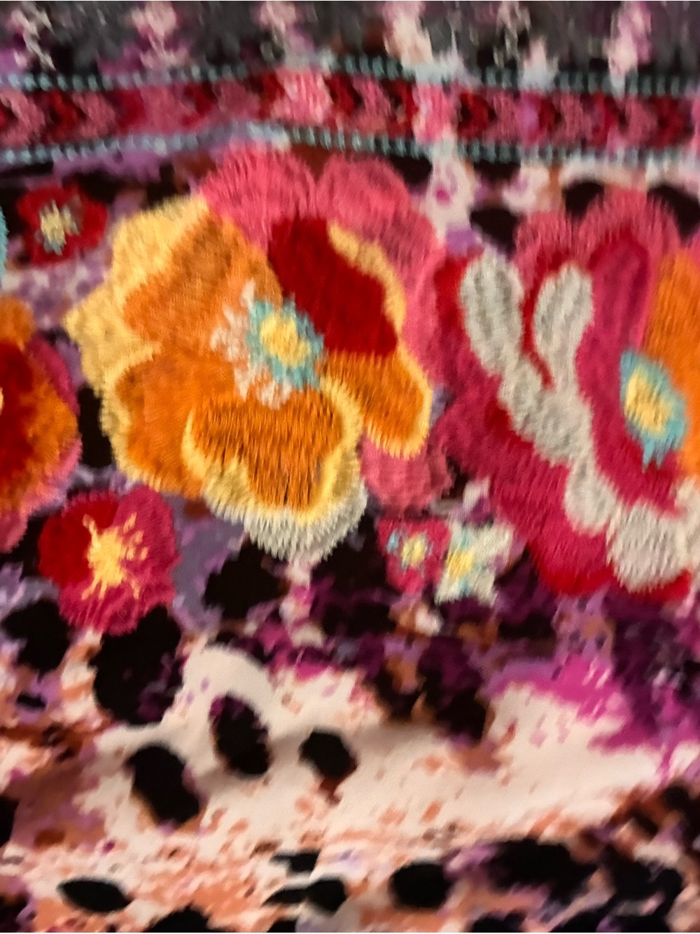Savanna Jane Vibrant Floral Multicolor Embroidered Blouse